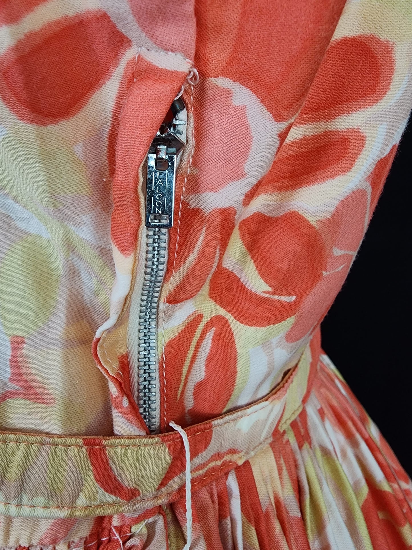 Vintage 1950's Floral Cotton Tea Dress