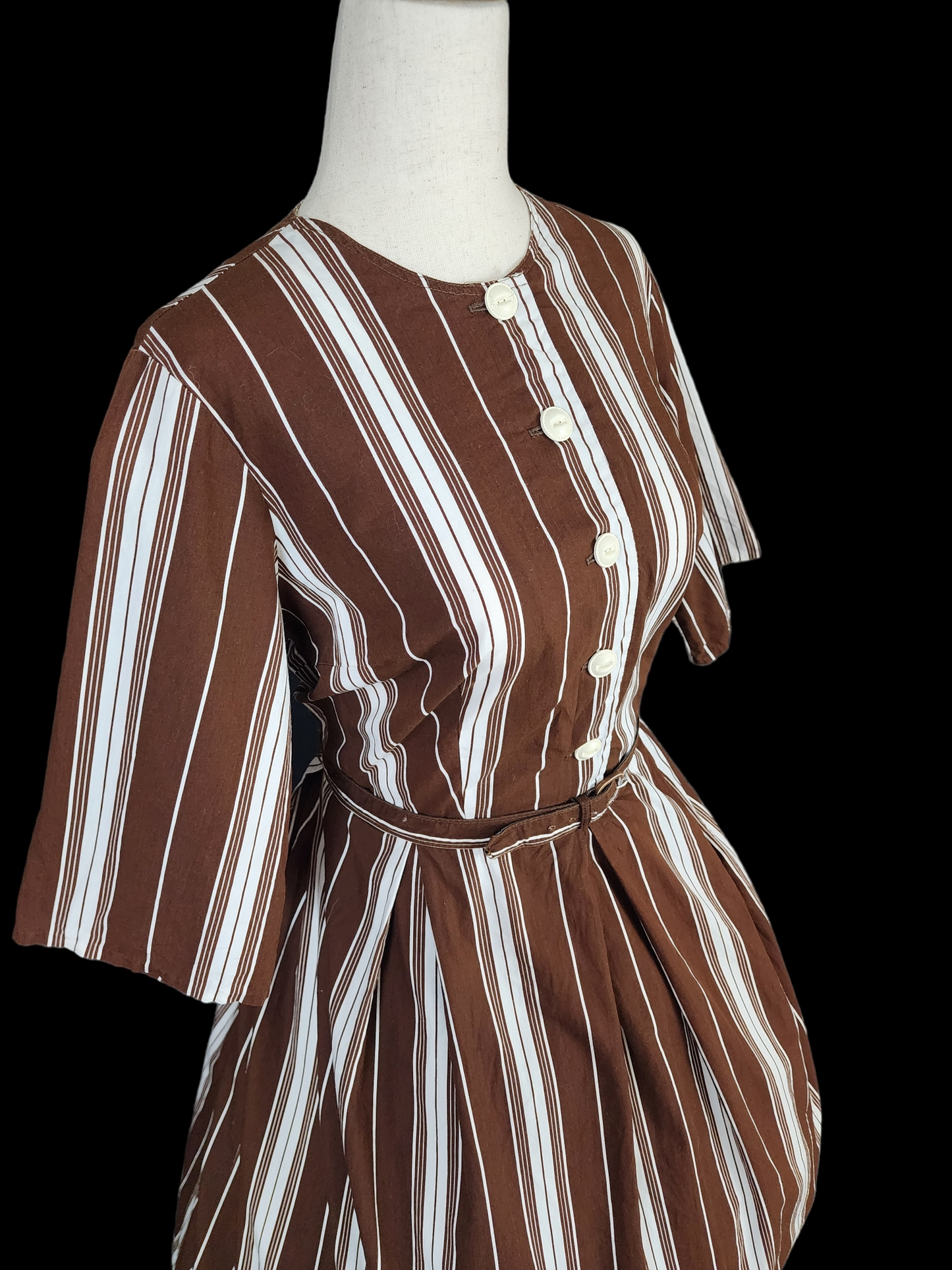 1950's Helen Hensley Striped Shirtwaist Dress
