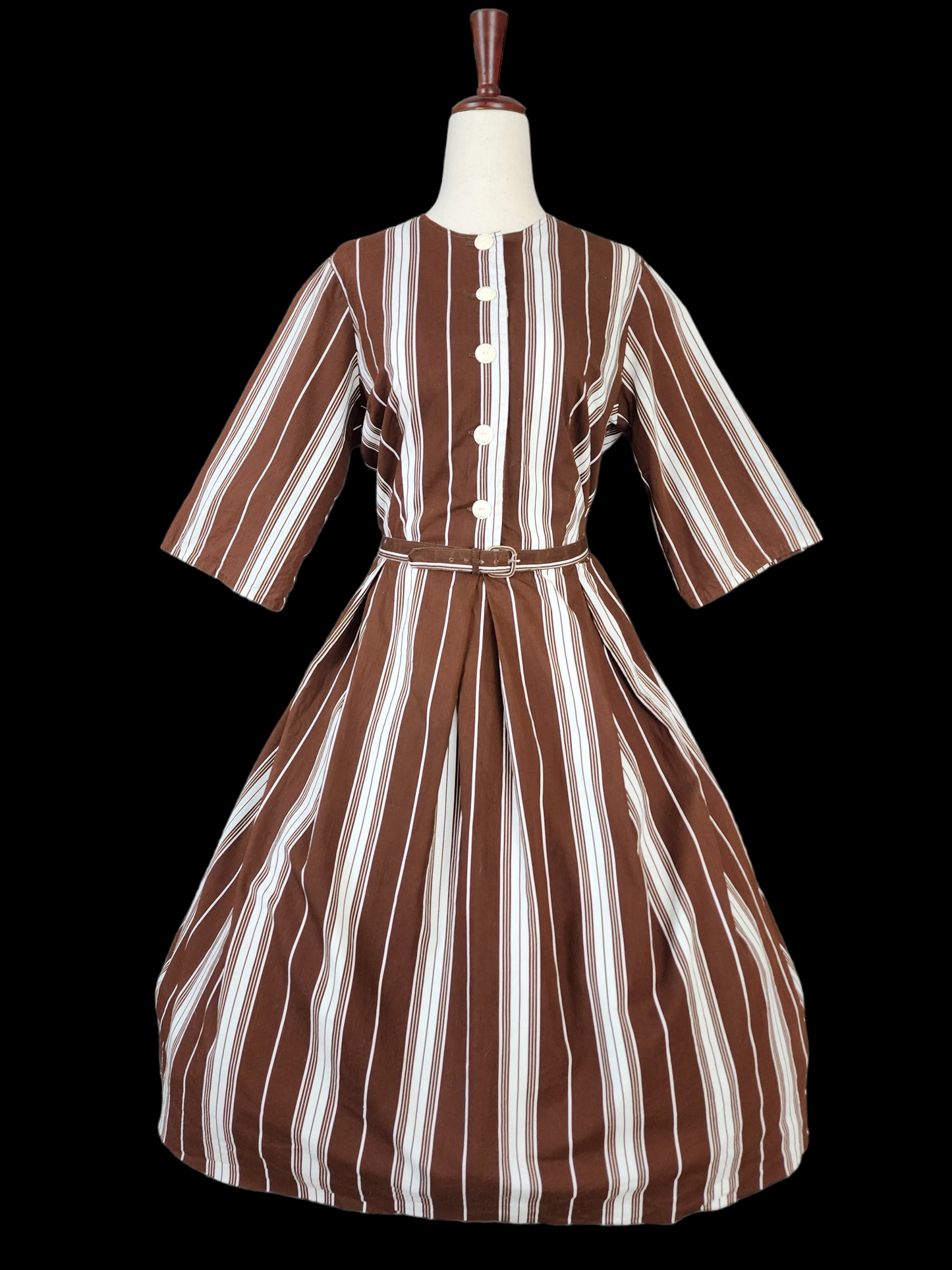 1950's Helen Hensley Striped Shirtwaist Dress