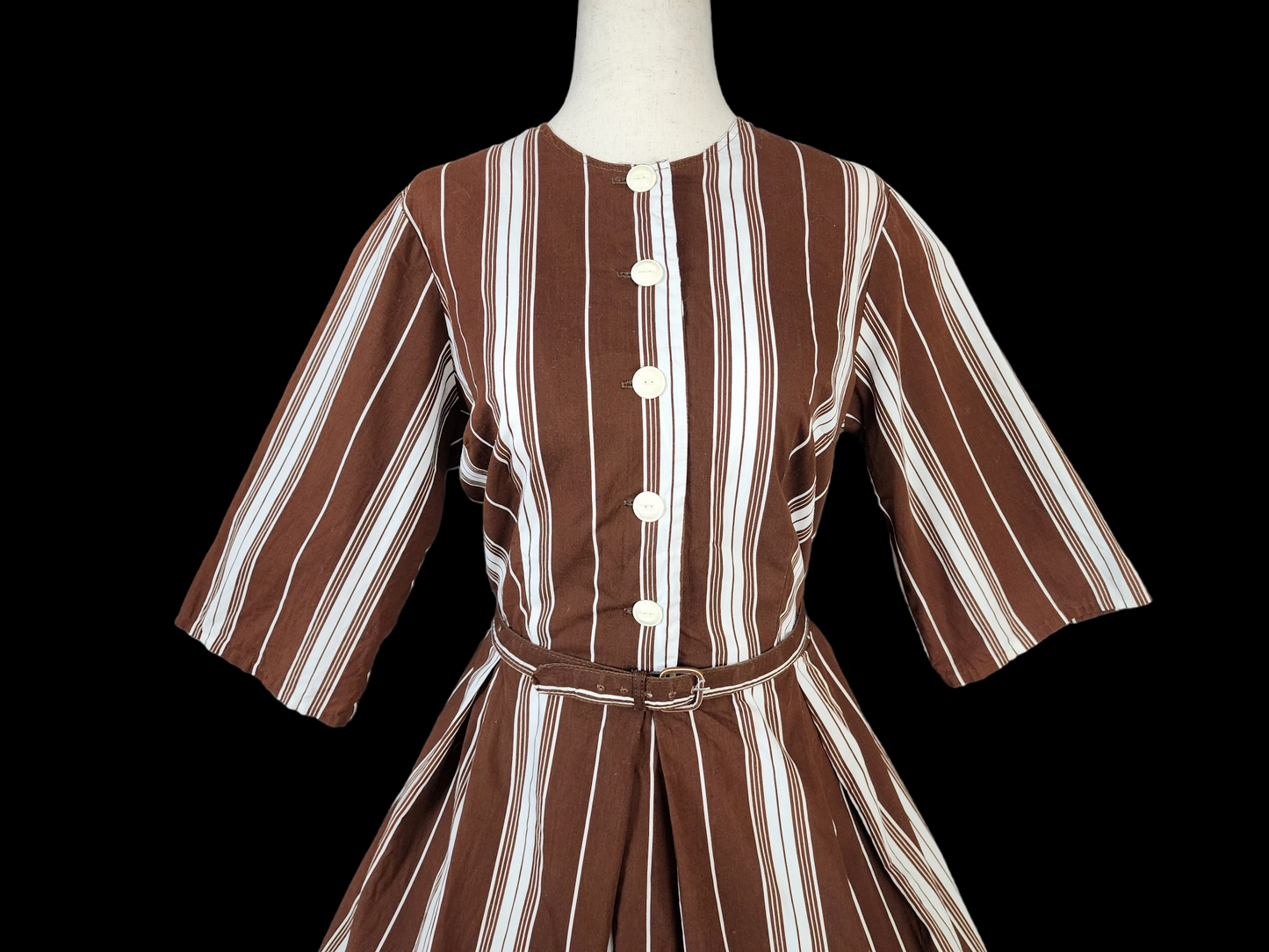 1950's Helen Hensley Striped Shirtwaist Dress