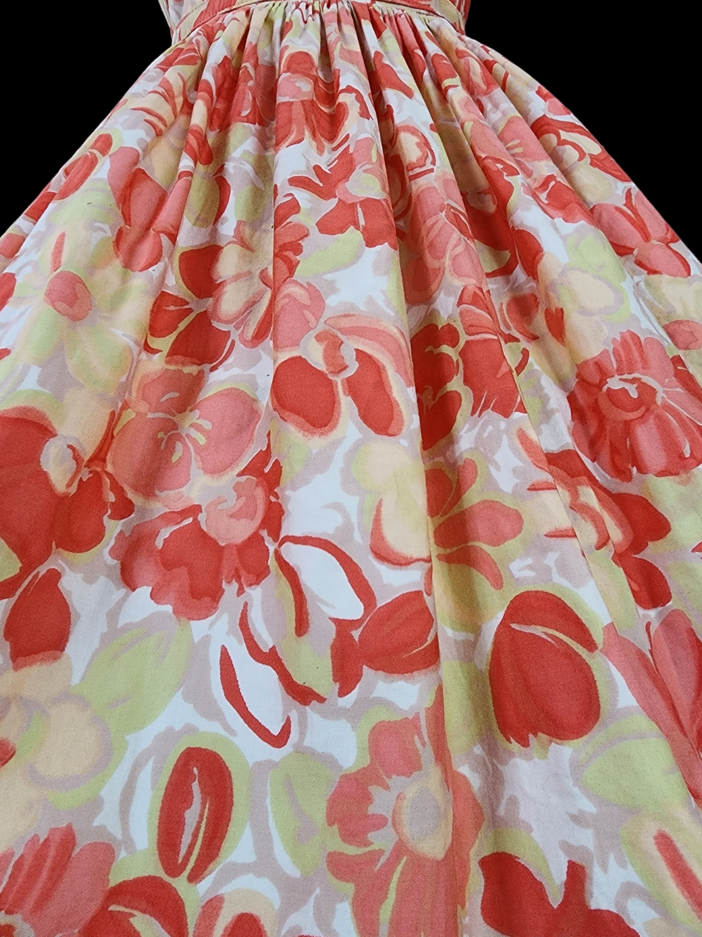 Vintage 1950's Floral Cotton Tea Dress