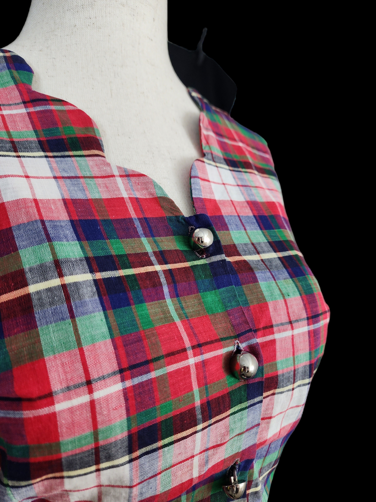 Vintage 1940s Joan Kenley Plaid Day Dress
