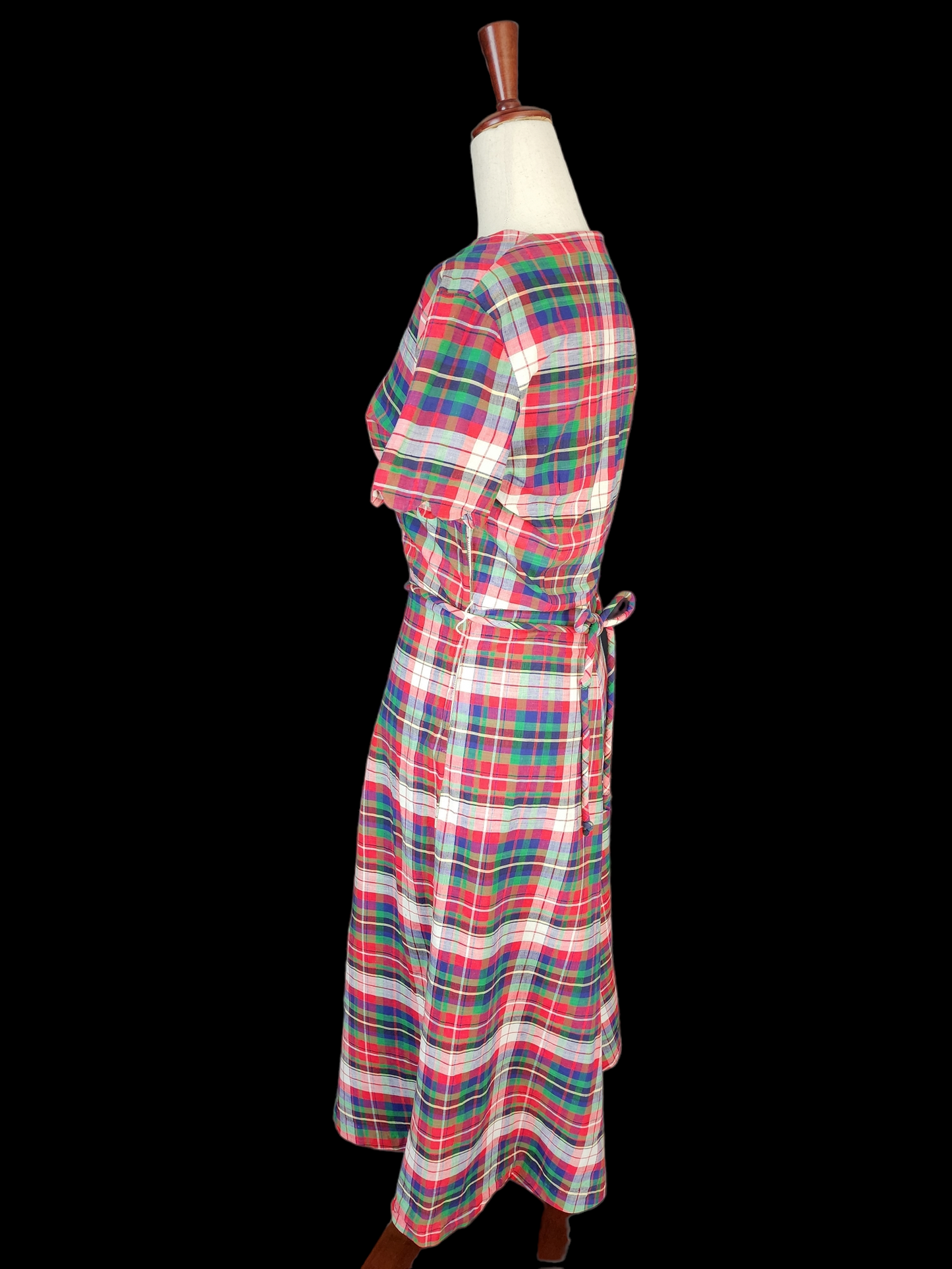 Vintage 1940s Joan Kenley Plaid Day Dress