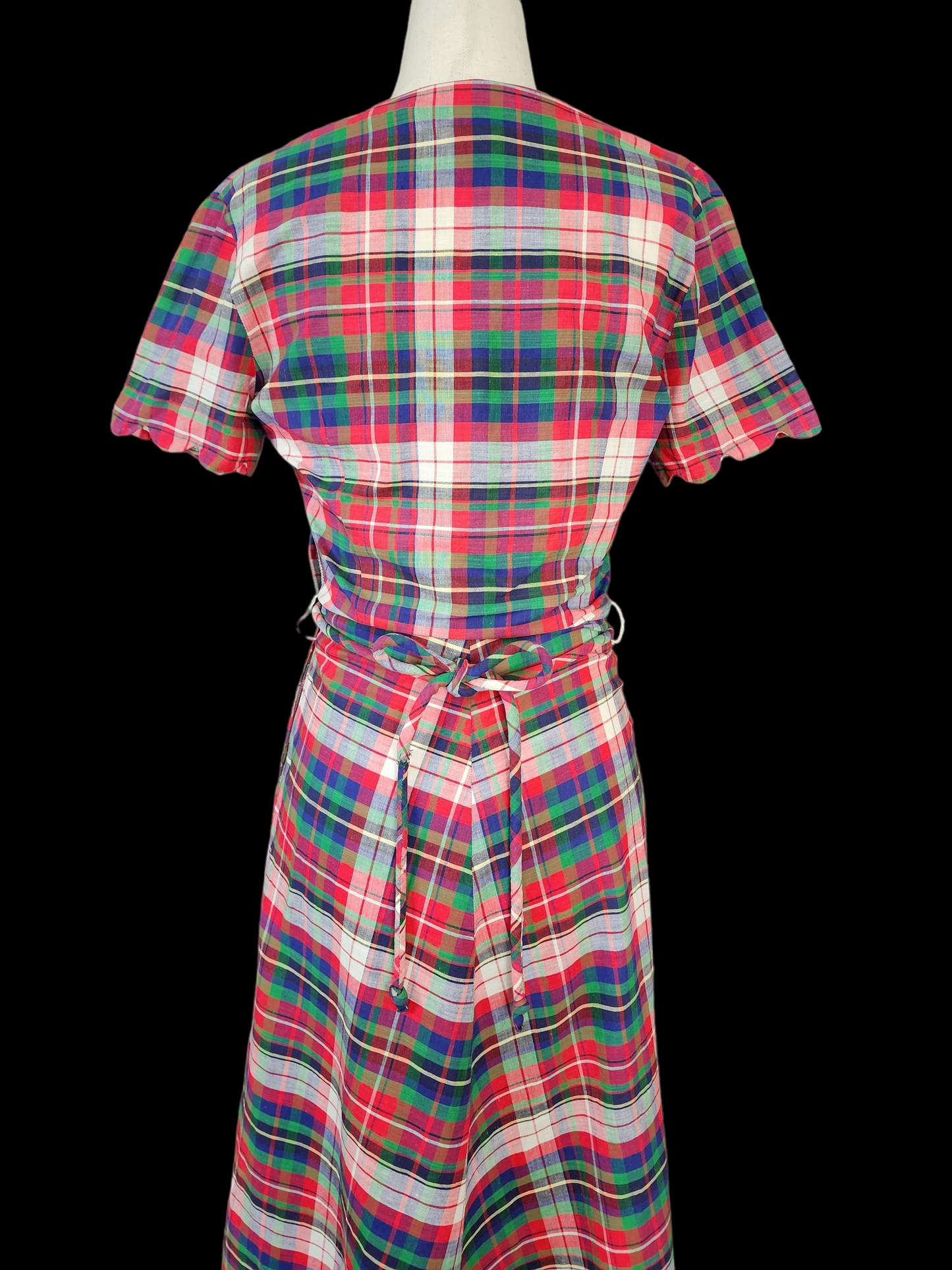 Vintage 1940s Joan Kenley Plaid Day Dress