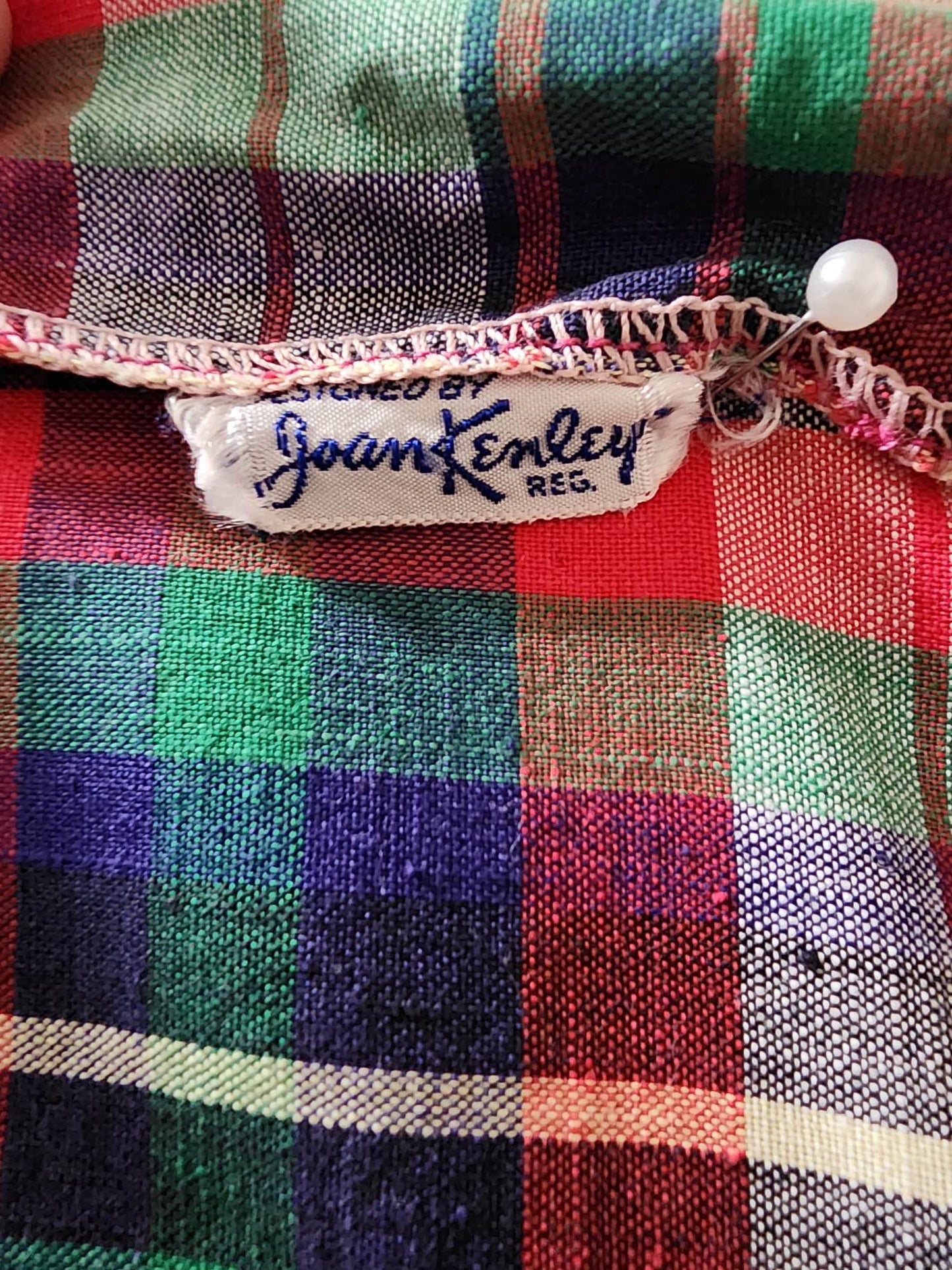 Vintage 1940s Joan Kenley Plaid Day Dress