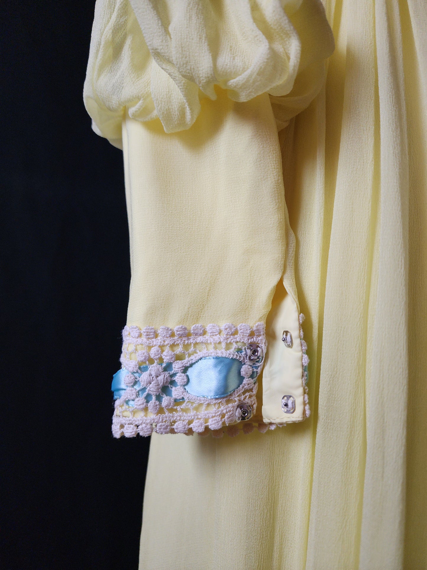 Vintage 1970s Yellow Chiffon gown