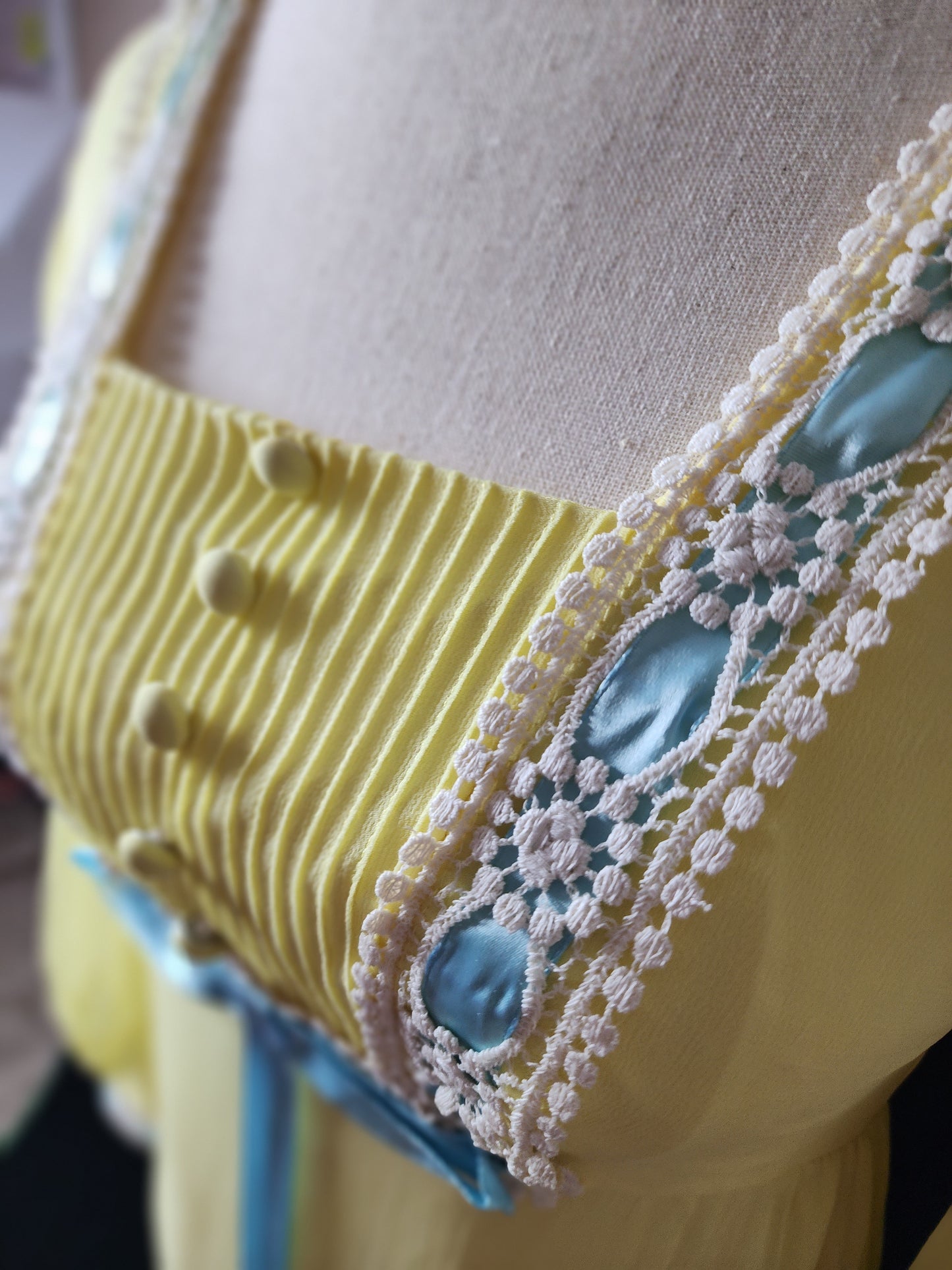 Vintage 1970s Yellow Chiffon gown